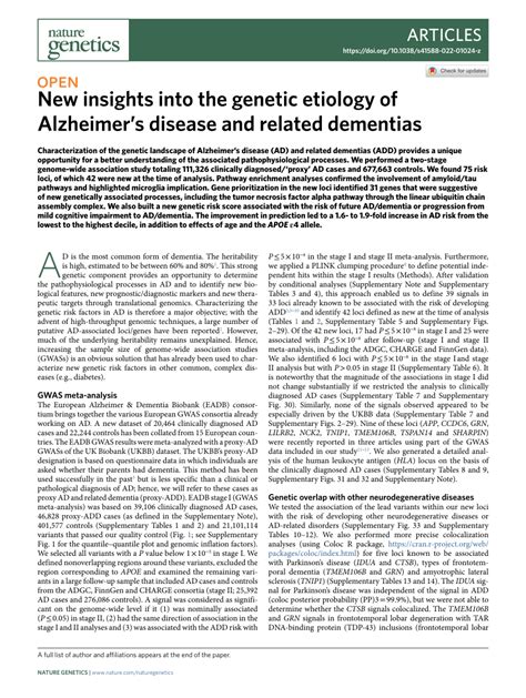 celine bellenguez|New insights into the genetic etiology of Alzheimer's disease and .